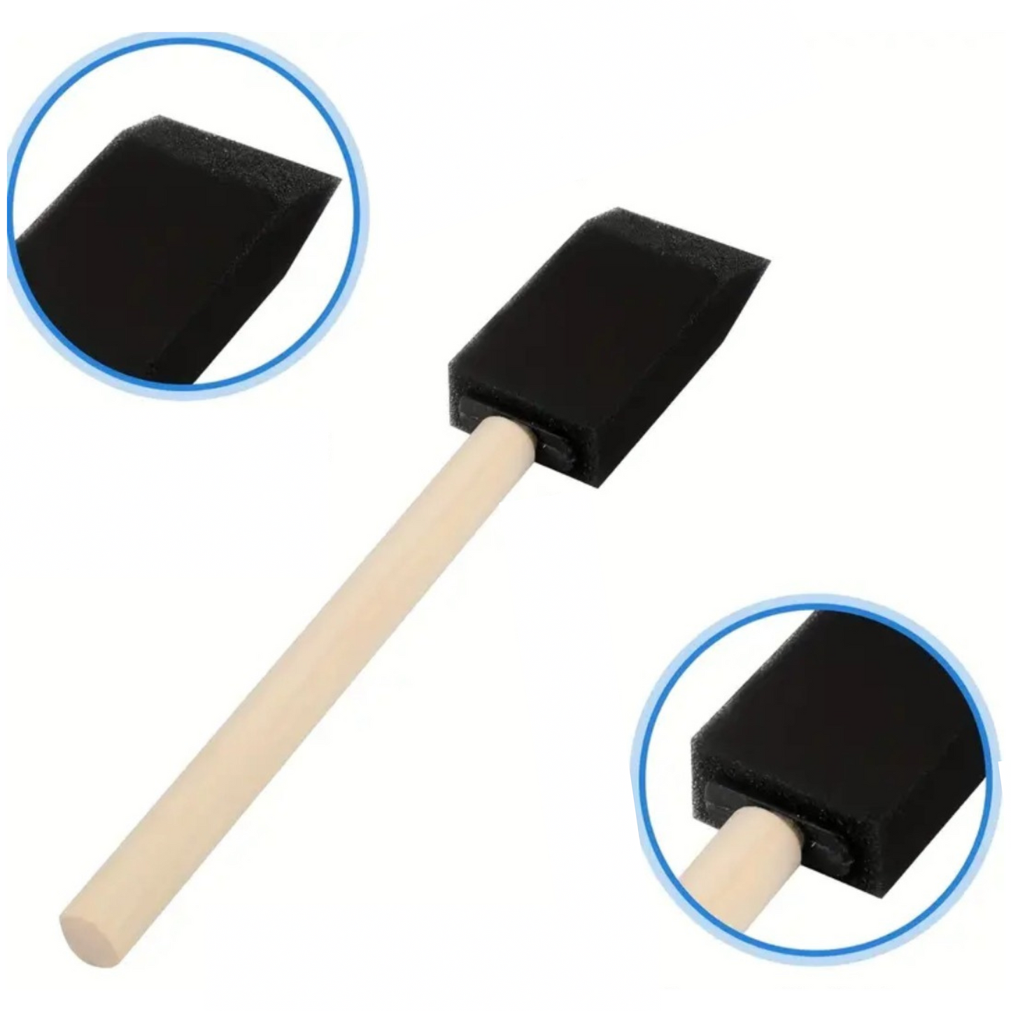 Angled foam applicator sponge